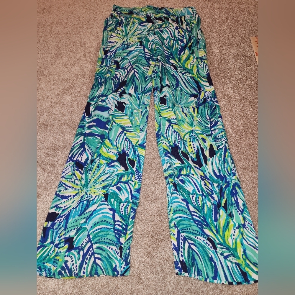 Lilly Pulitzer's Islamorada Beach Palazzo Pants size‎ small, blue, green & white